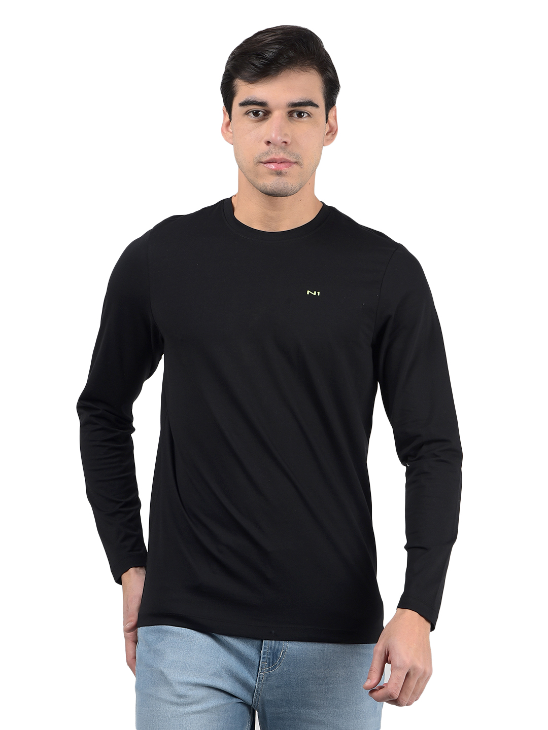 Numero Uno Men Solid Black T-Shirt